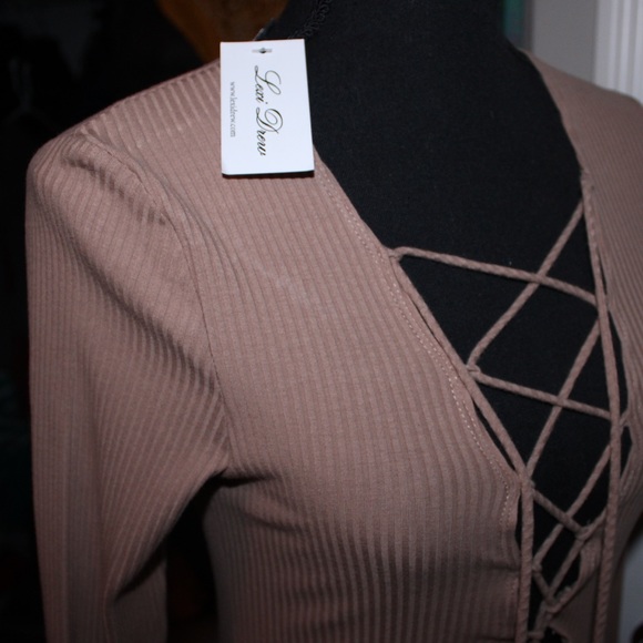 NWT Longsleeve Medium Tie Up Bodysuit - Picture 7 of 10